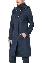 Load image into Gallery viewer, Kimi + Kai Women's "Samantha" Hooded Mid-Length Trench Coat