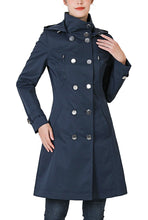 Load image into Gallery viewer, Kimi + Kai Women's "Samantha" Hooded Mid-Length Trench Coat