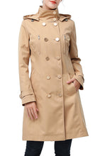 Load image into Gallery viewer, Kimi + Kai Women's "Samantha" Hooded Mid-Length Trench Coat
