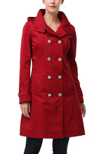 Load image into Gallery viewer, Kimi + Kai Women's "Samantha" Hooded Mid-Length Trench Coat