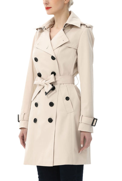 Kimi + Kai Women's "Adley" Classic Hooded Trench Coat