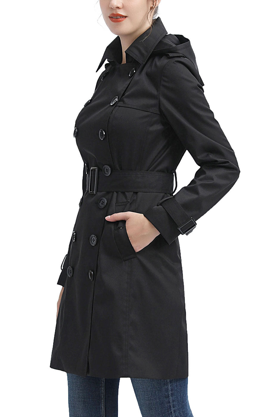 Kimi + Kai Women's "Adley" Classic Hooded Trench Coat