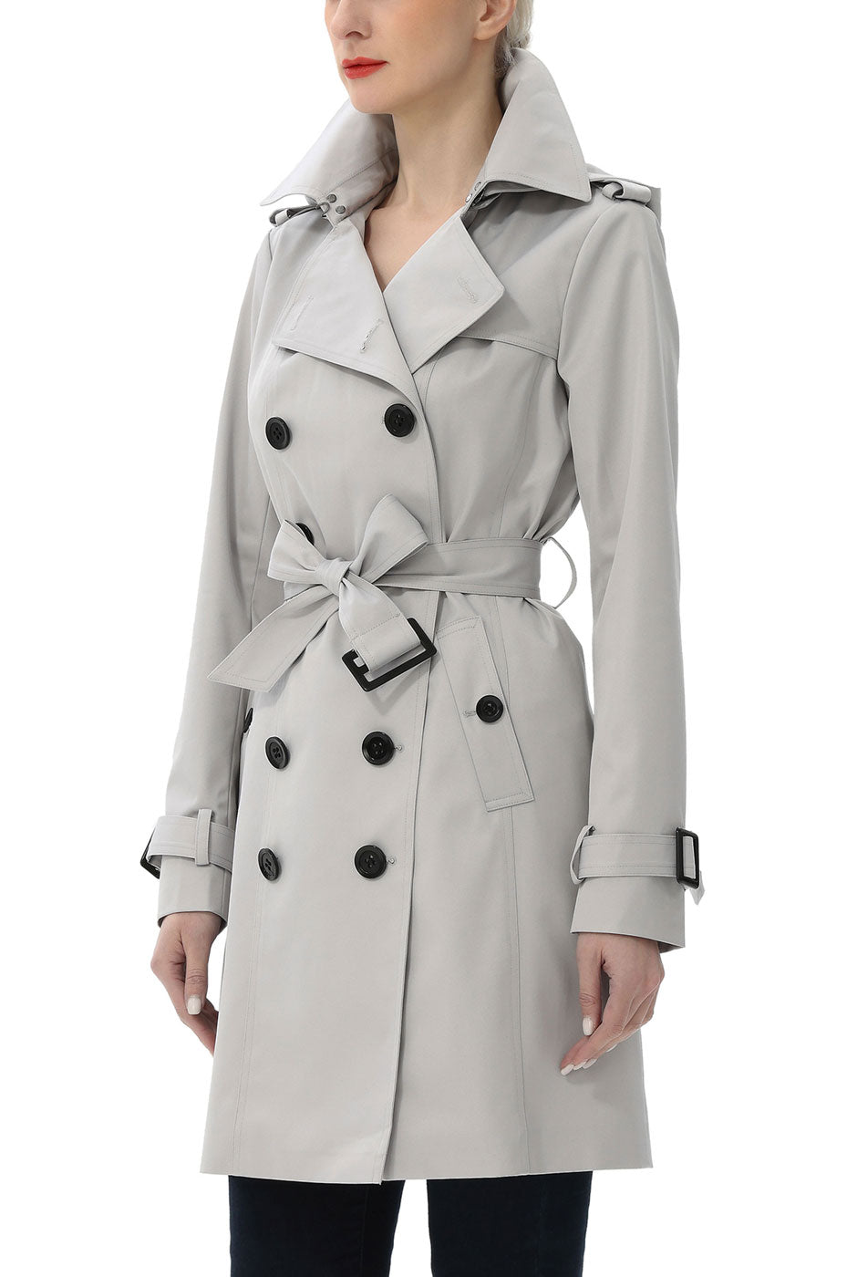 Kimi + Kai Women's "Adley" Classic Hooded Trench Coat