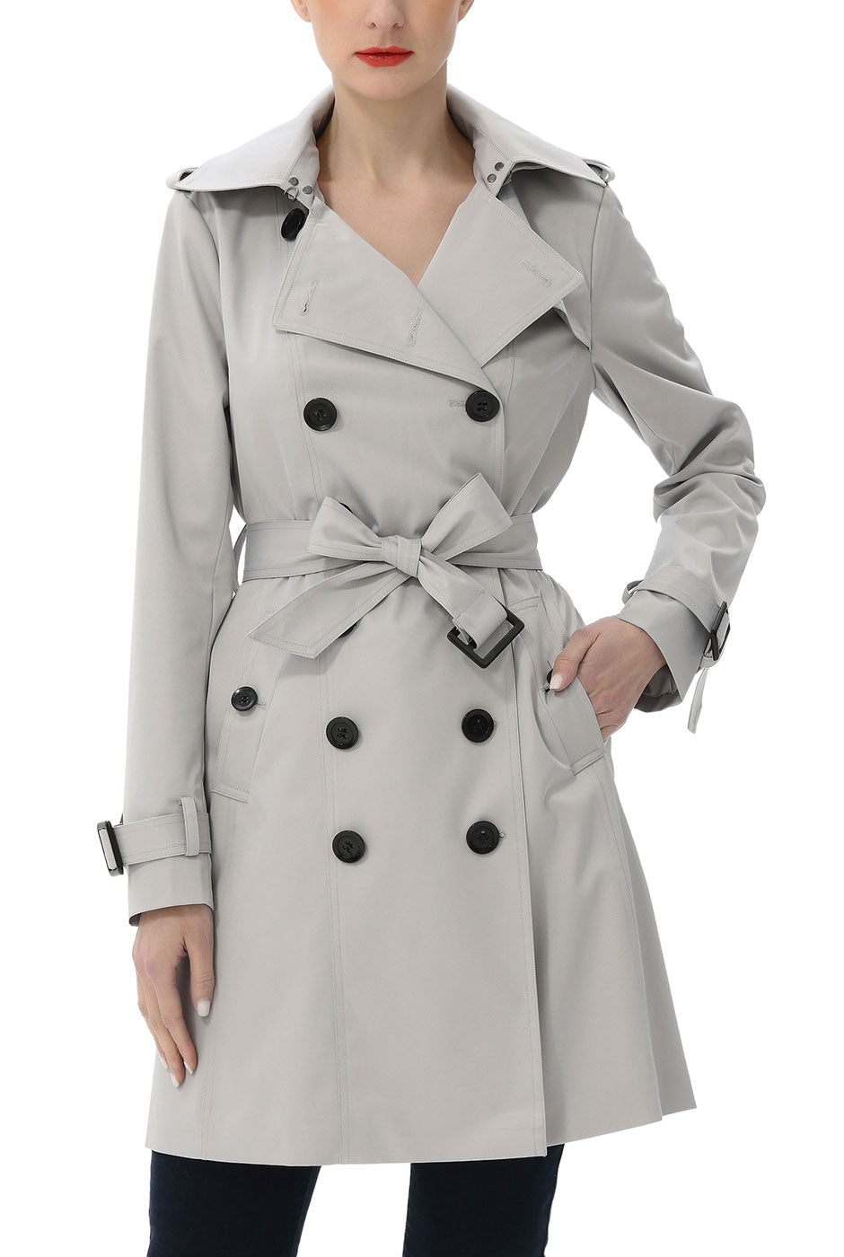 Kimi + Kai Women's "Adley" Classic Hooded Trench Coat