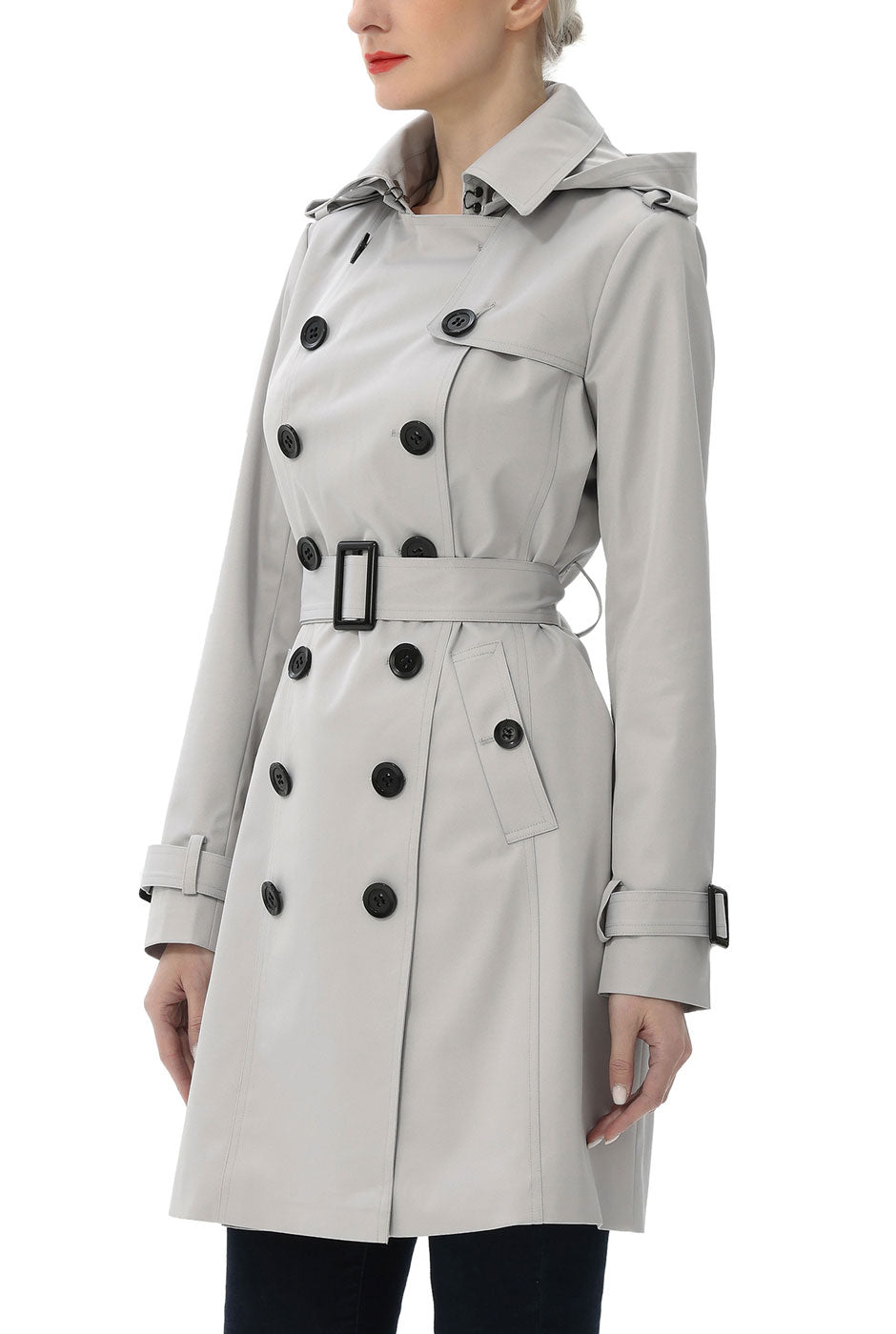 Kimi + Kai Women's "Adley" Classic Hooded Trench Coat