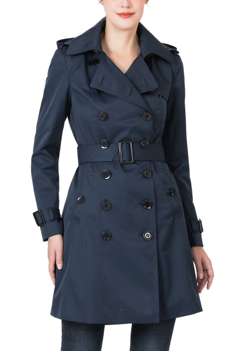 Kimi + Kai Women's "Adley" Classic Hooded Trench Coat