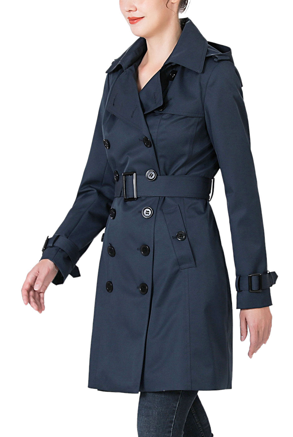 Kimi + Kai Women's "Adley" Classic Hooded Trench Coat