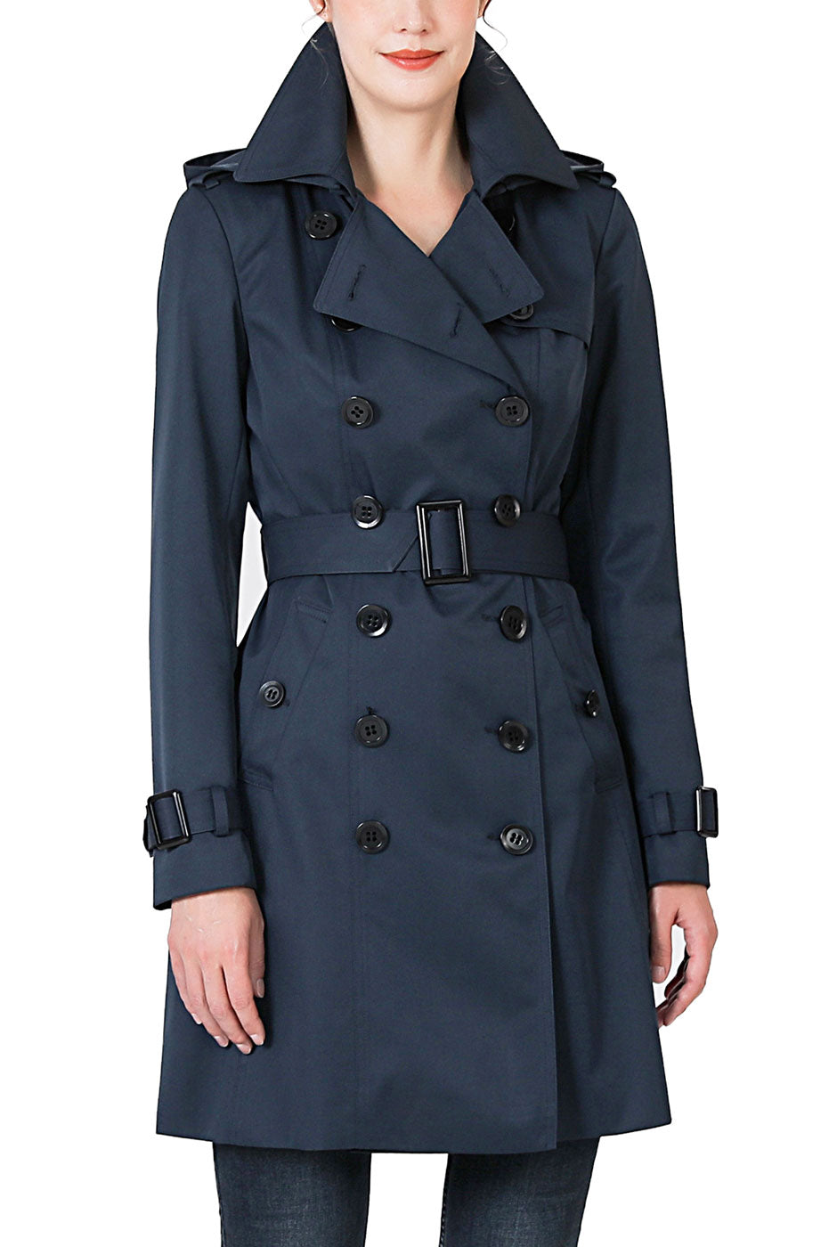 Kimi + Kai Women's "Adley" Classic Hooded Trench Coat