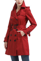 Kimi + Kai Women's "Adley" Classic Hooded Trench Coat