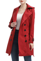 Kimi + Kai Women's "Adley" Classic Hooded Trench Coat