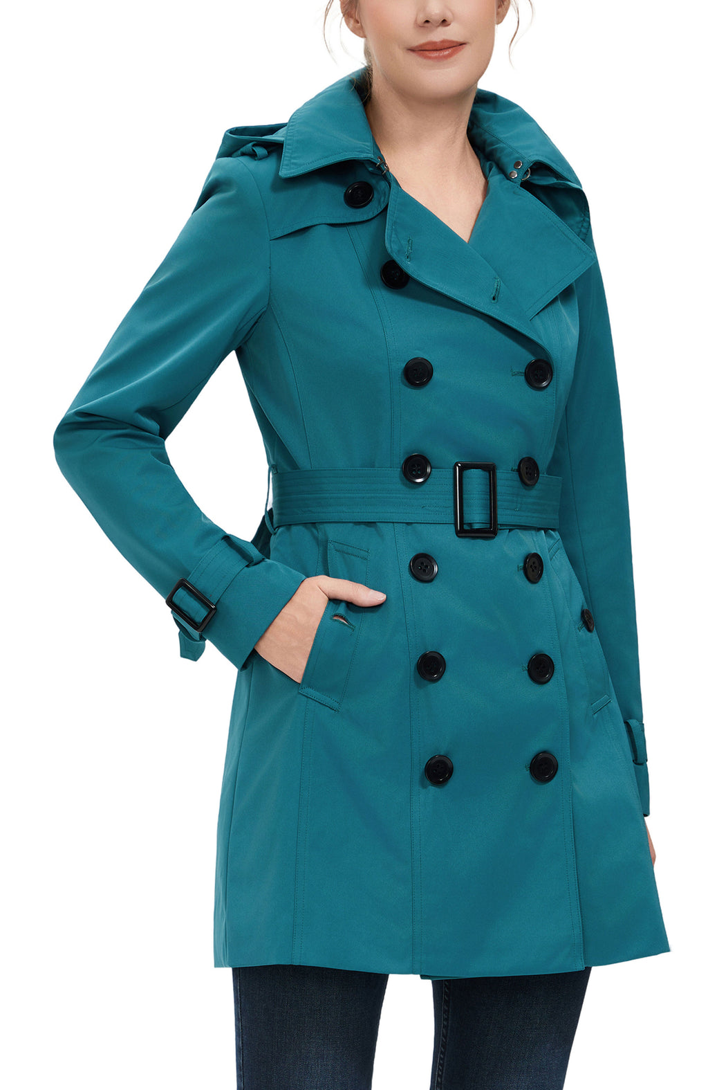 Kimi + Kai Women's "Rosie" Hooded Trench Coat