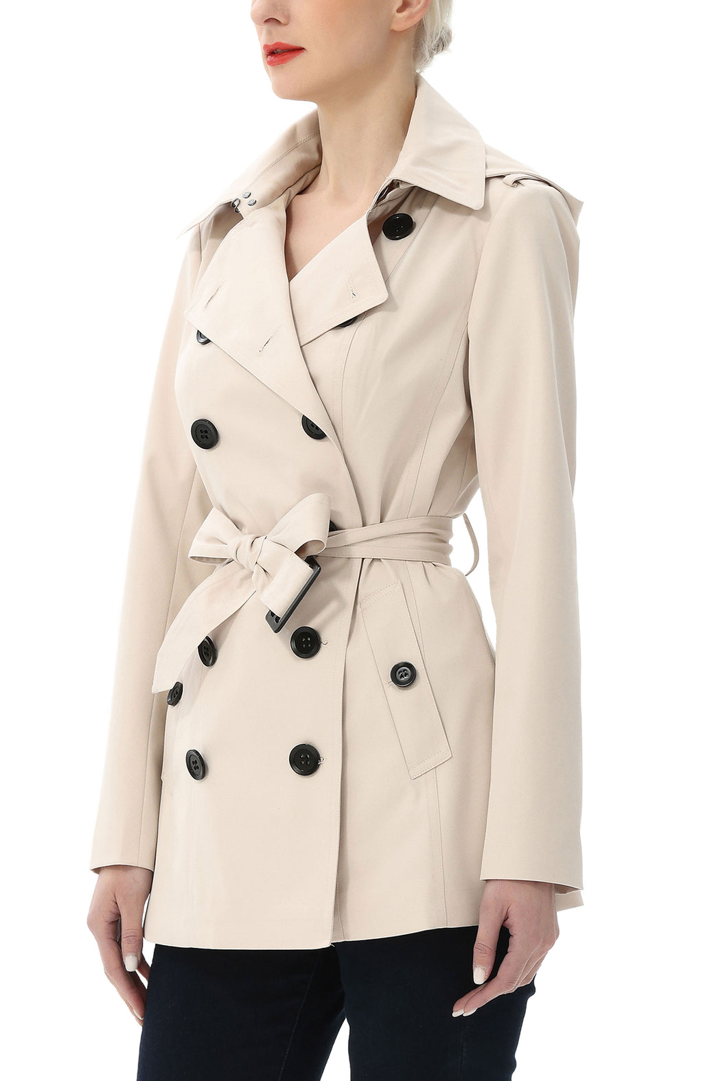 Kimi + Kai Women's "Noa" Hooded Short Trench Coat