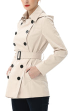 Kimi + Kai Women's "Noa" Hooded Short Trench Coat