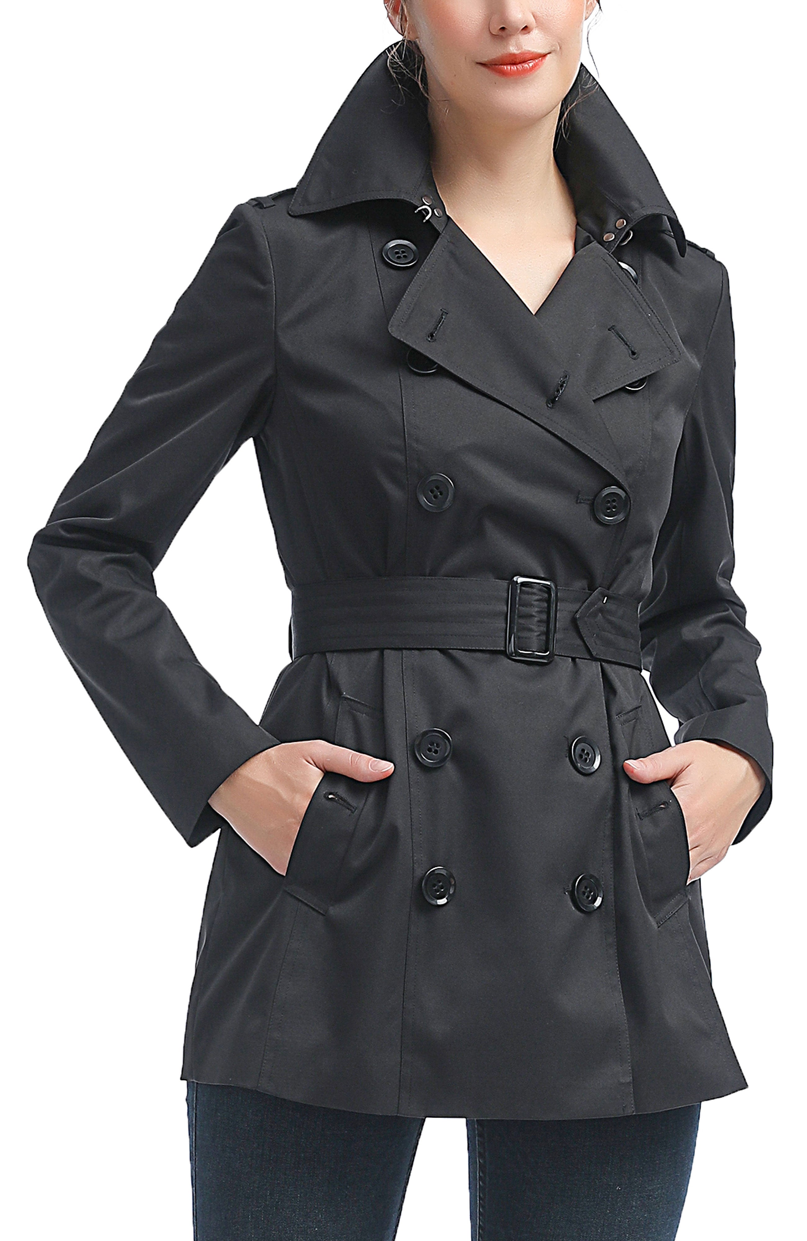 Kimi + Kai Women's "Noa" Hooded Short Trench Coat