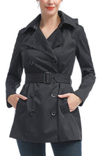 Kimi + Kai Women's "Noa" Hooded Short Trench Coat