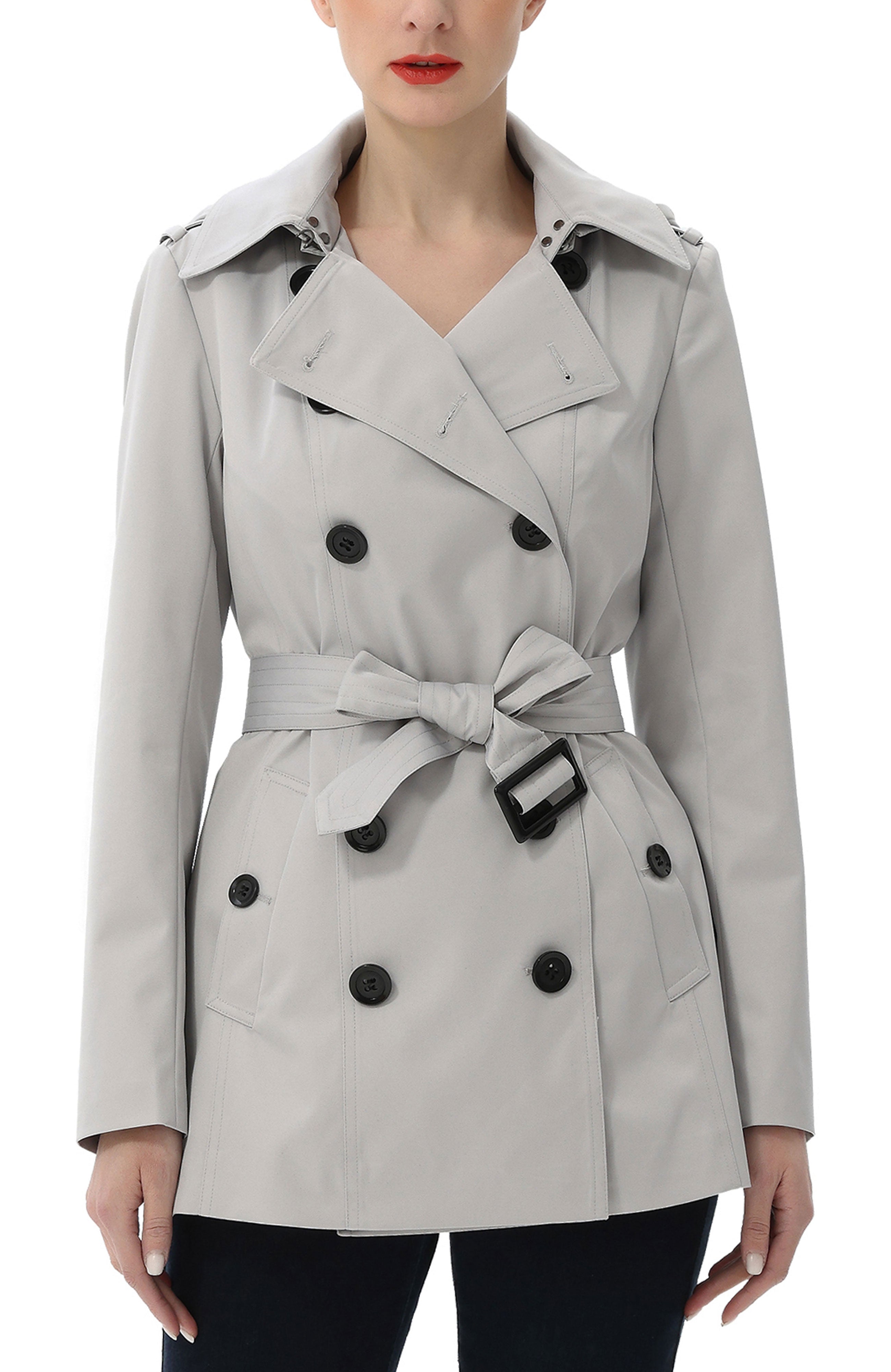 Kimi + Kai Women's "Noa" Hooded Short Trench Coat