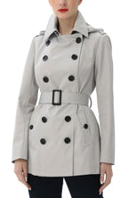 Kimi + Kai Women's "Noa" Hooded Short Trench Coat