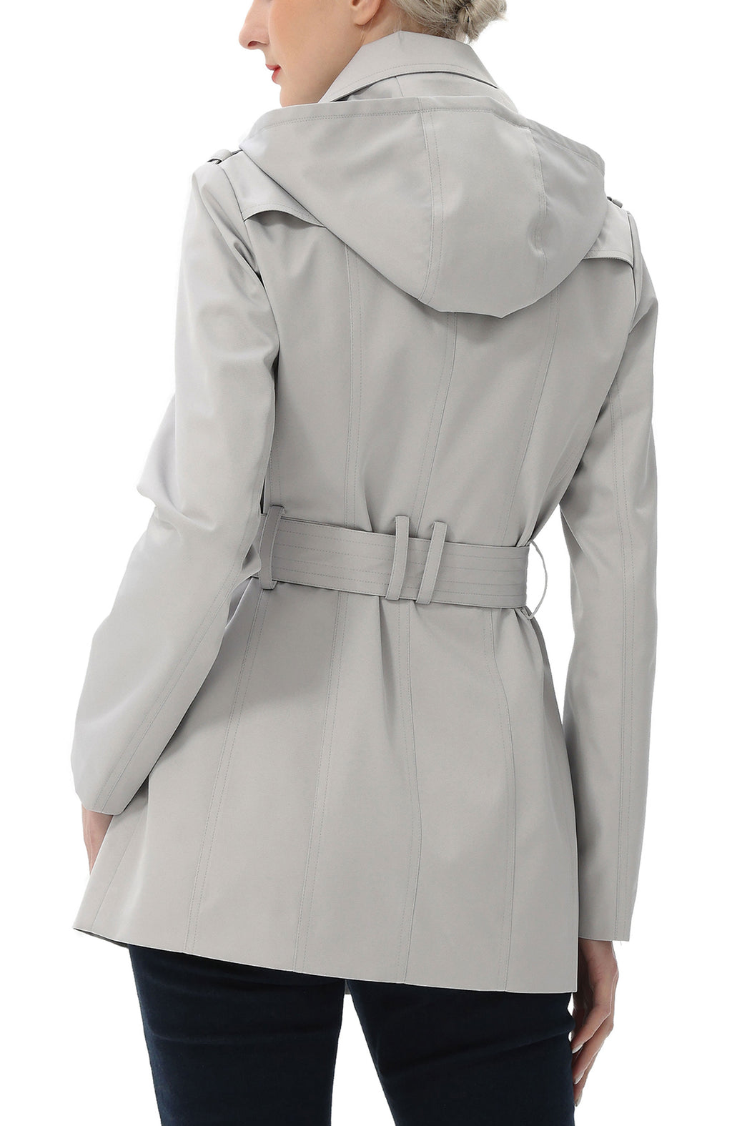 Kimi + Kai Women's "Noa" Hooded Short Trench Coat