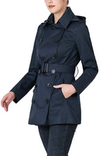Kimi + Kai Women's "Noa" Hooded Short Trench Coat
