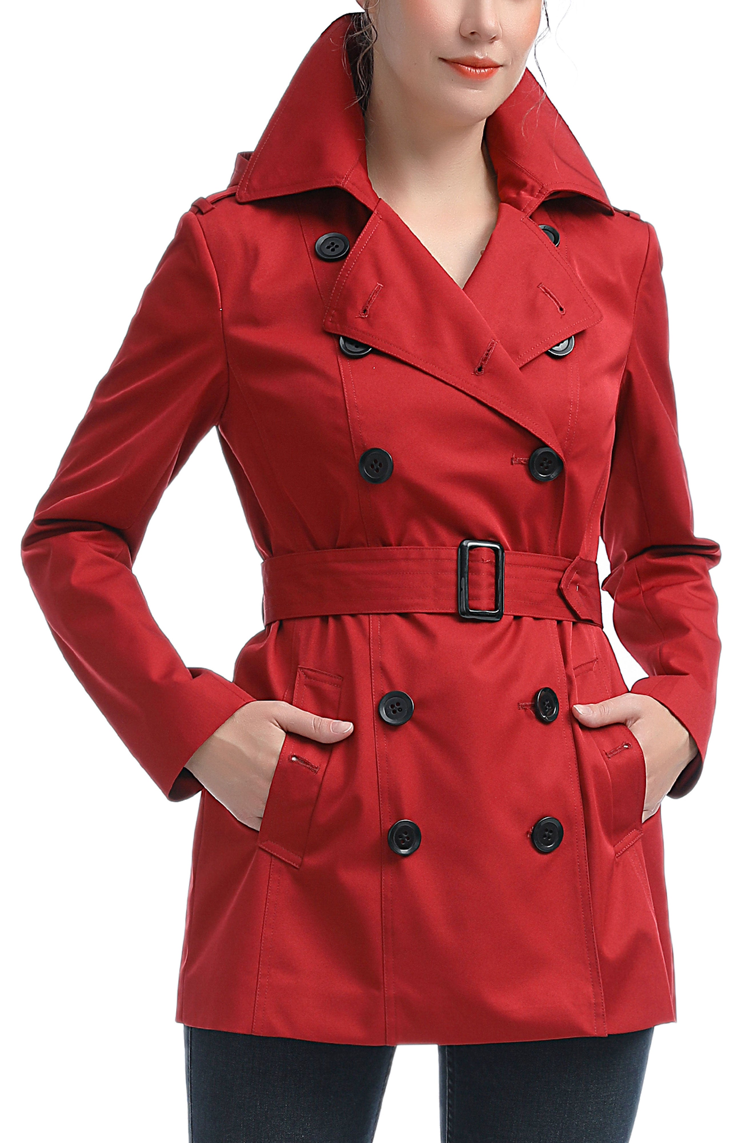 Kimi + Kai Women's "Noa" Hooded Short Trench Coat