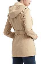 Kimi + Kai Women's "Noa" Hooded Short Trench Coat