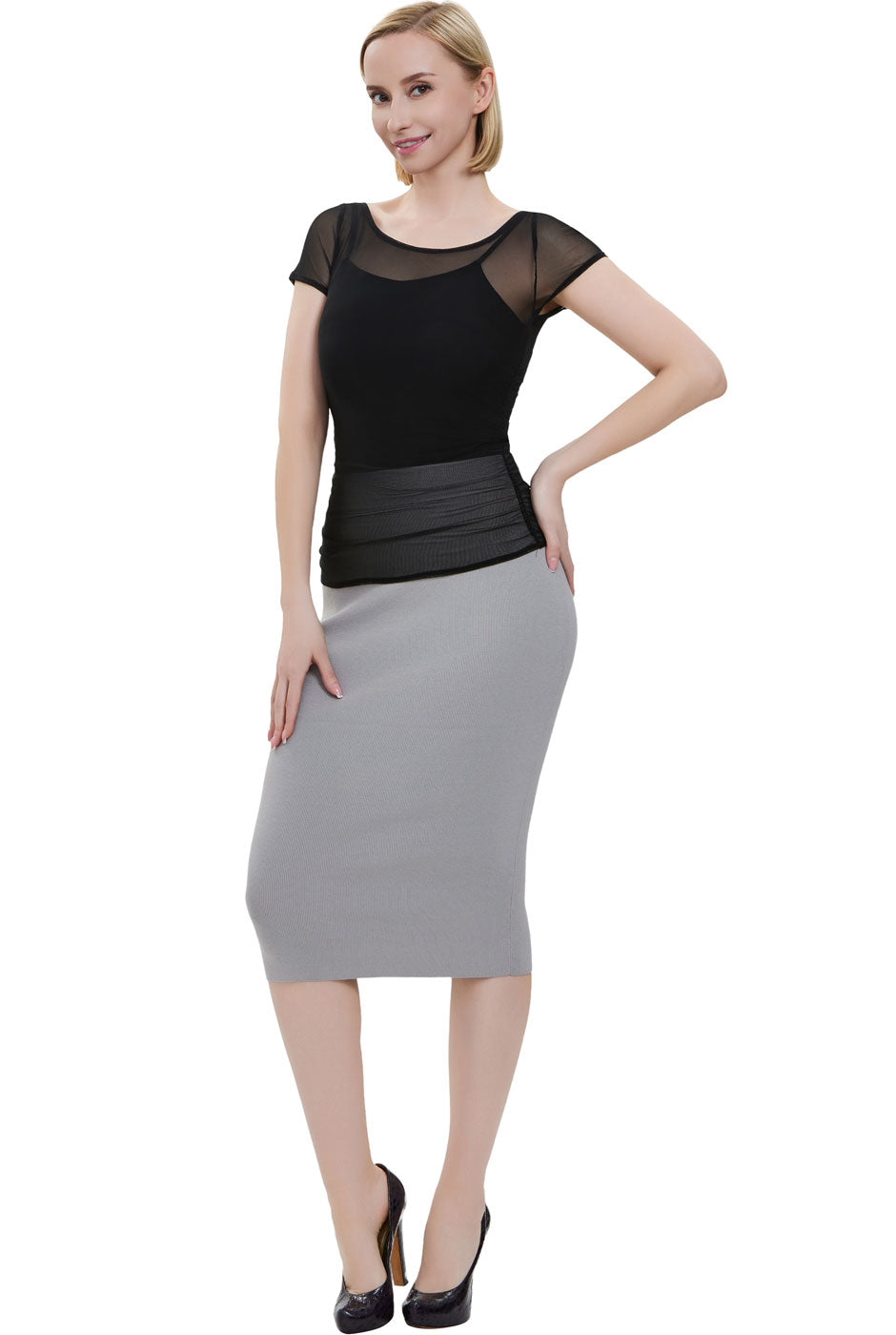 Kimi + Kai Women Knit Pencil Skirt
