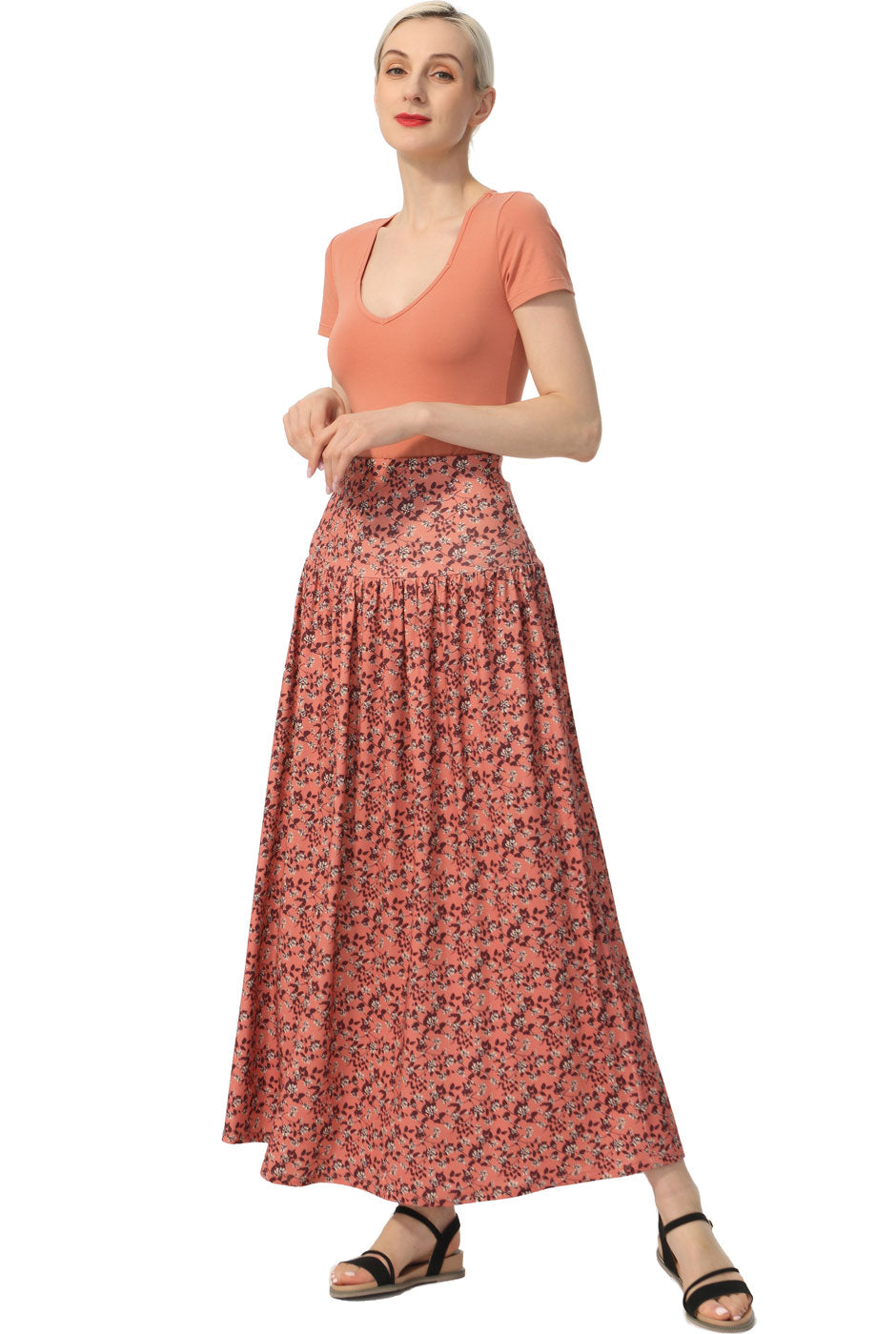 Kimi + Kai Women Tiered Maxi Skirt