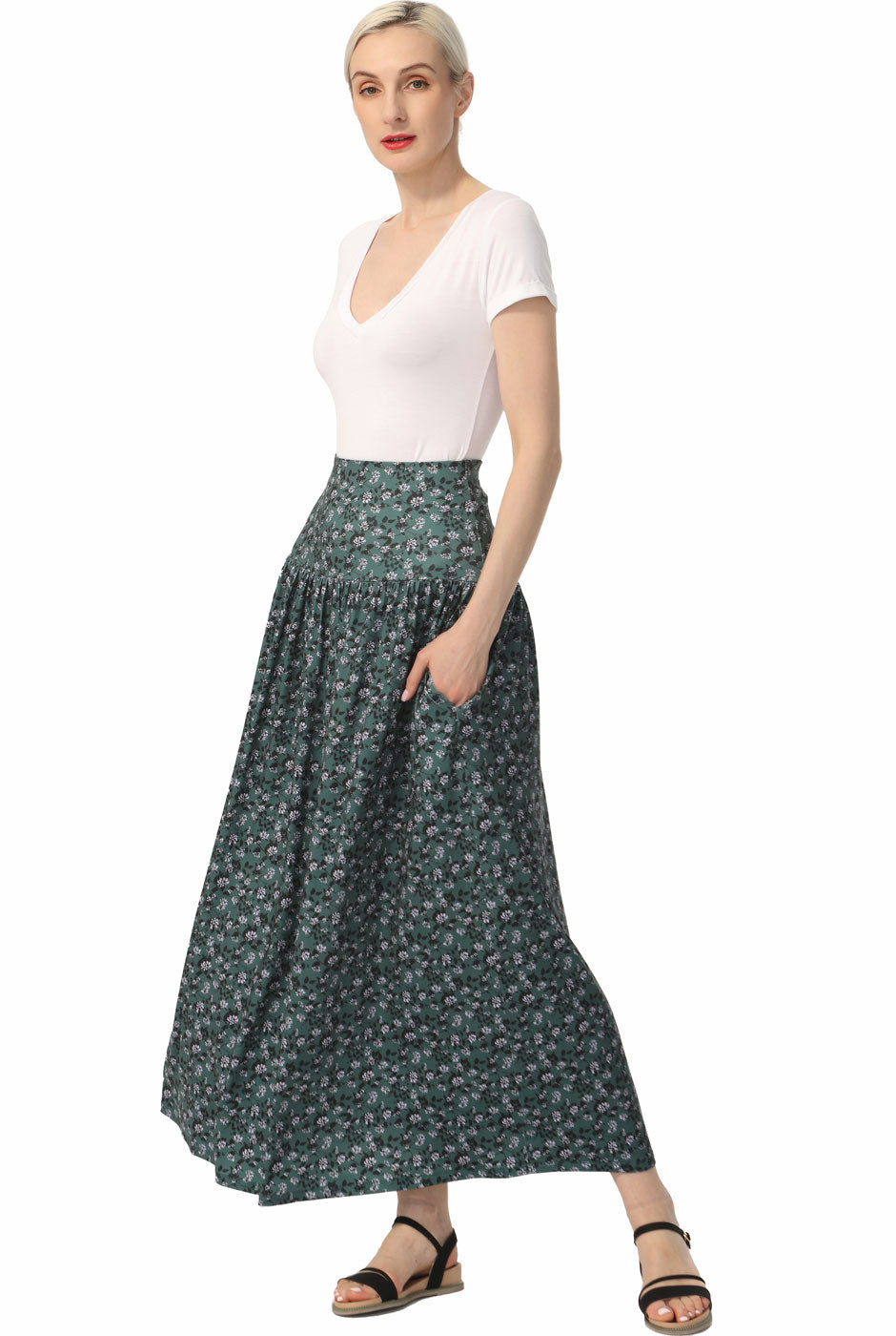 Kimi + Kai Women Tiered Maxi Skirt