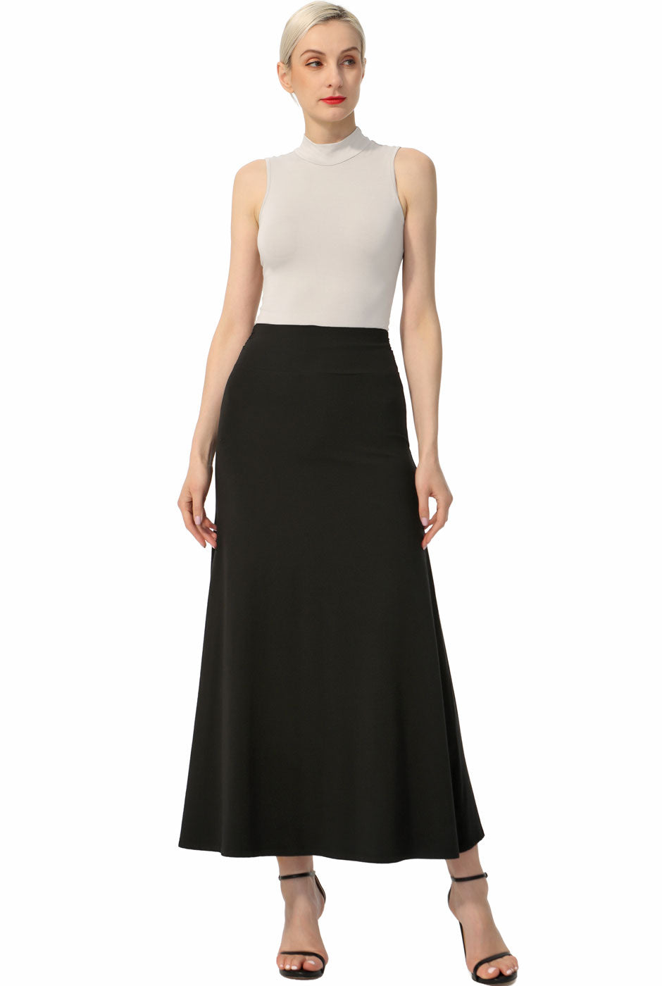 Kimi + Kai Women Waist Ruched Maxi Skirt