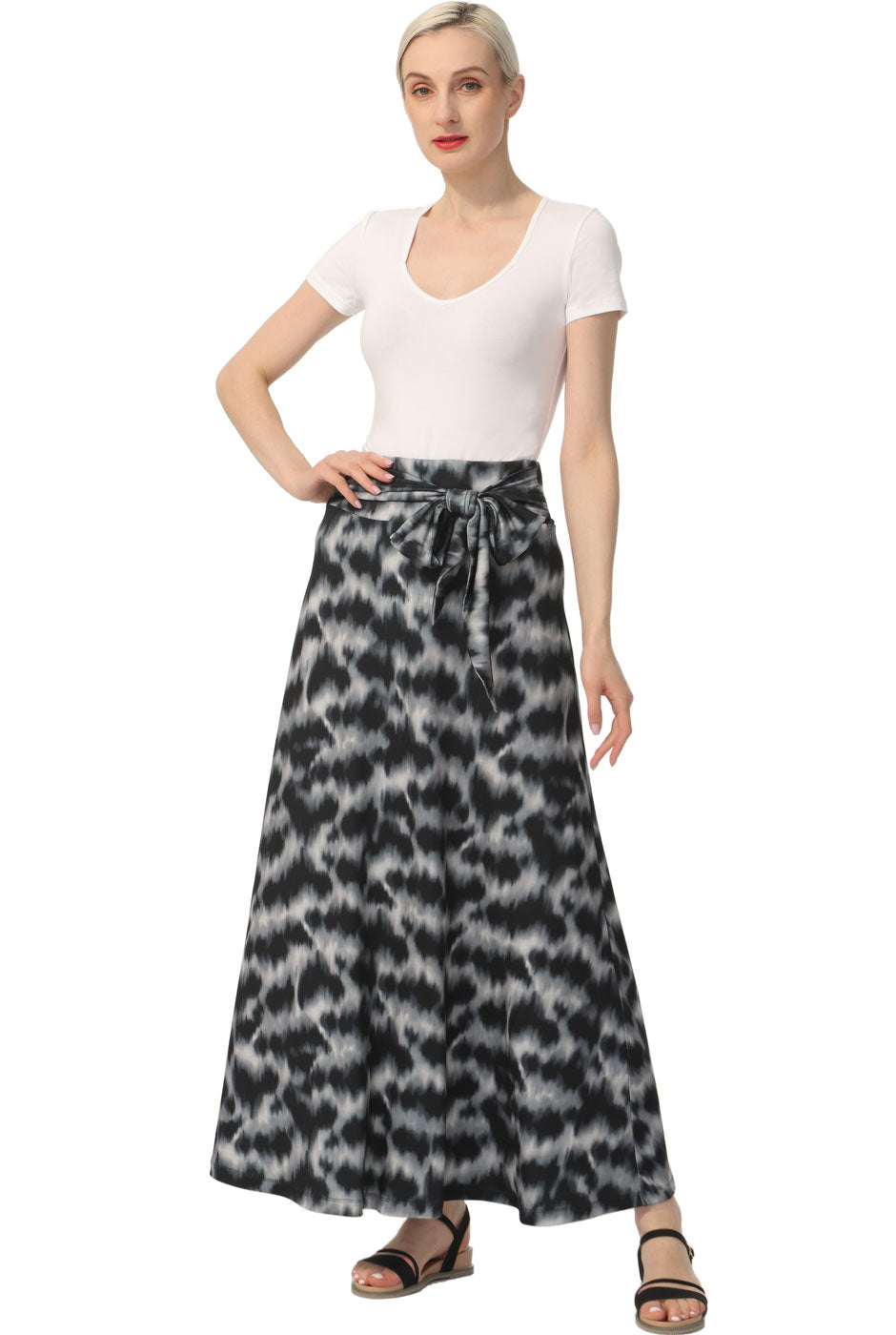 Kimi + Kai Women Belted Maxi Skirt