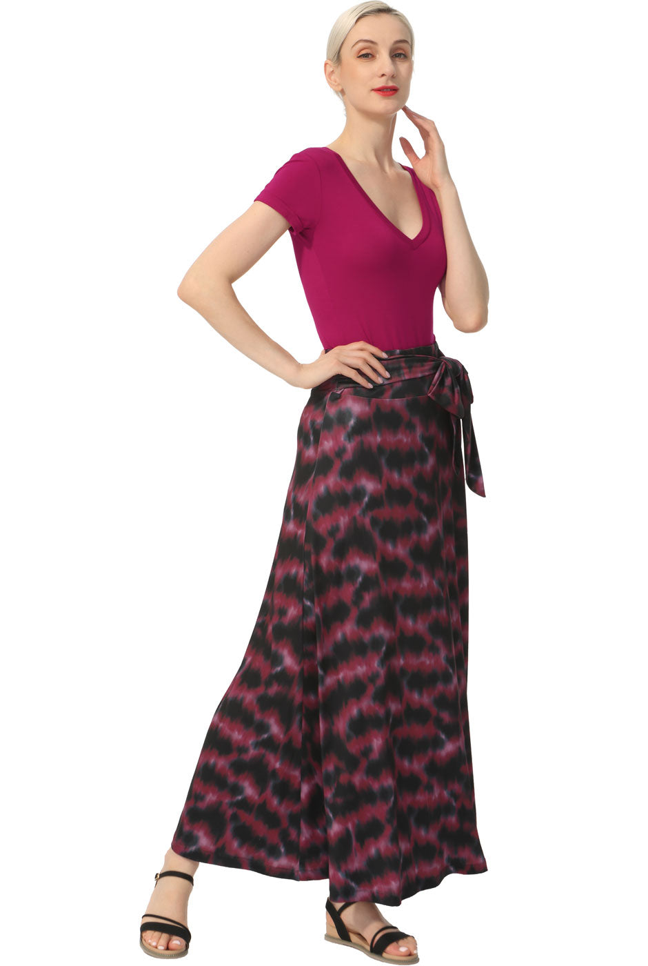 Kimi + Kai Women Belted Maxi Skirt