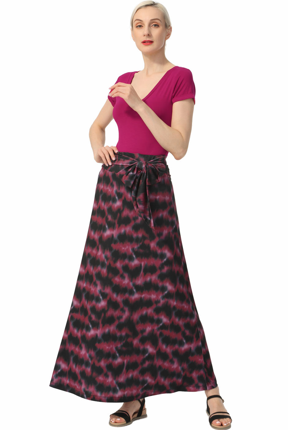 Kimi + Kai Women Belted Maxi Skirt