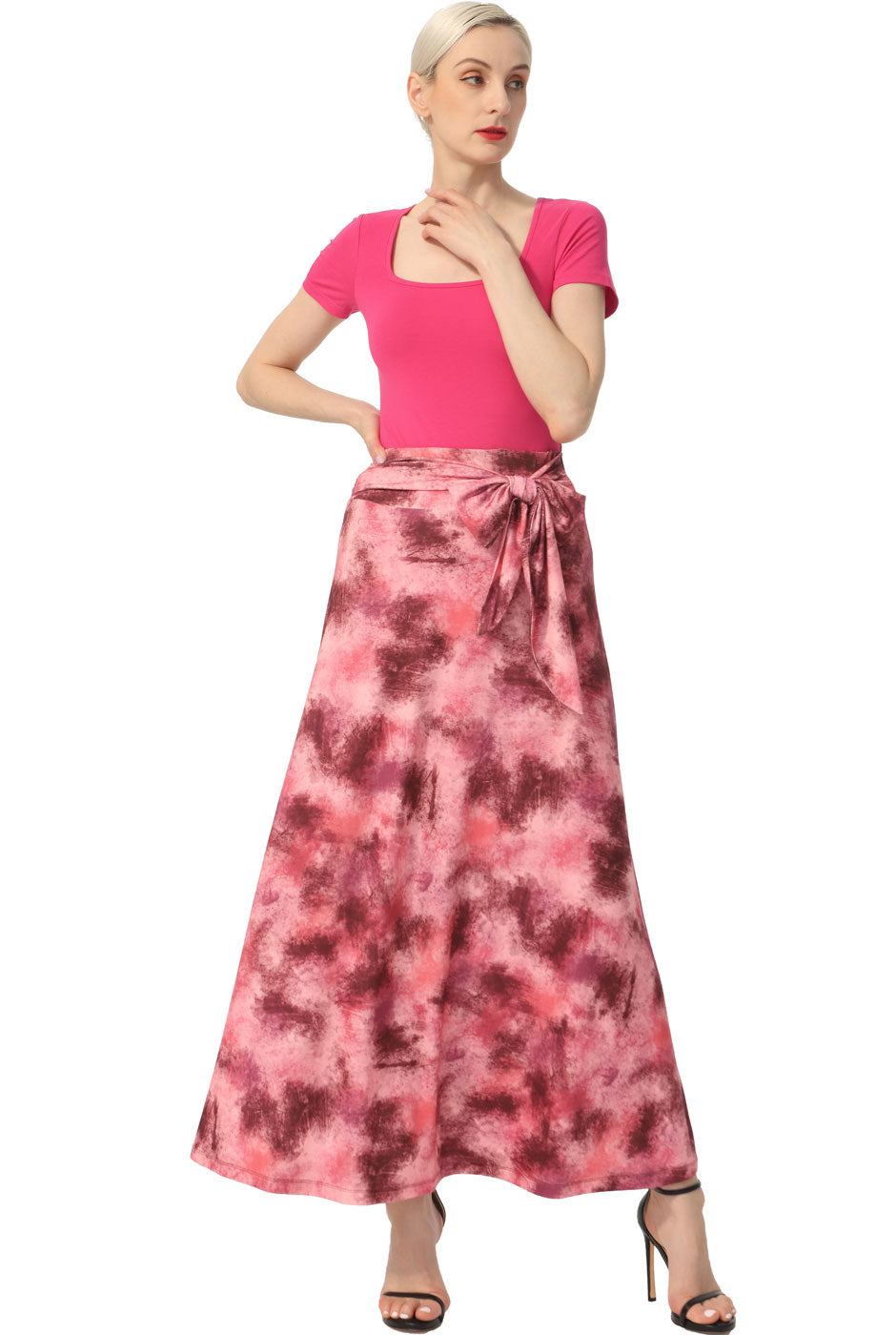 Kimi + Kai Women Belted Maxi Skirt