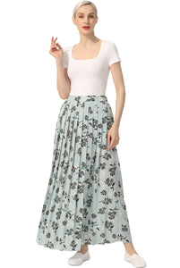 Kimi + Kai Women Print Box Pleat Maxi Skirt