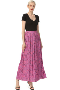 Kimi + Kai Women Print Box Pleat Maxi Skirt