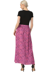 Kimi + Kai Women Print Box Pleat Maxi Skirt