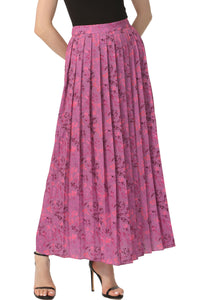 Kimi + Kai Women Print Box Pleat Maxi Skirt