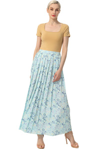 Kimi + Kai Women Print Box Pleat Maxi Skirt