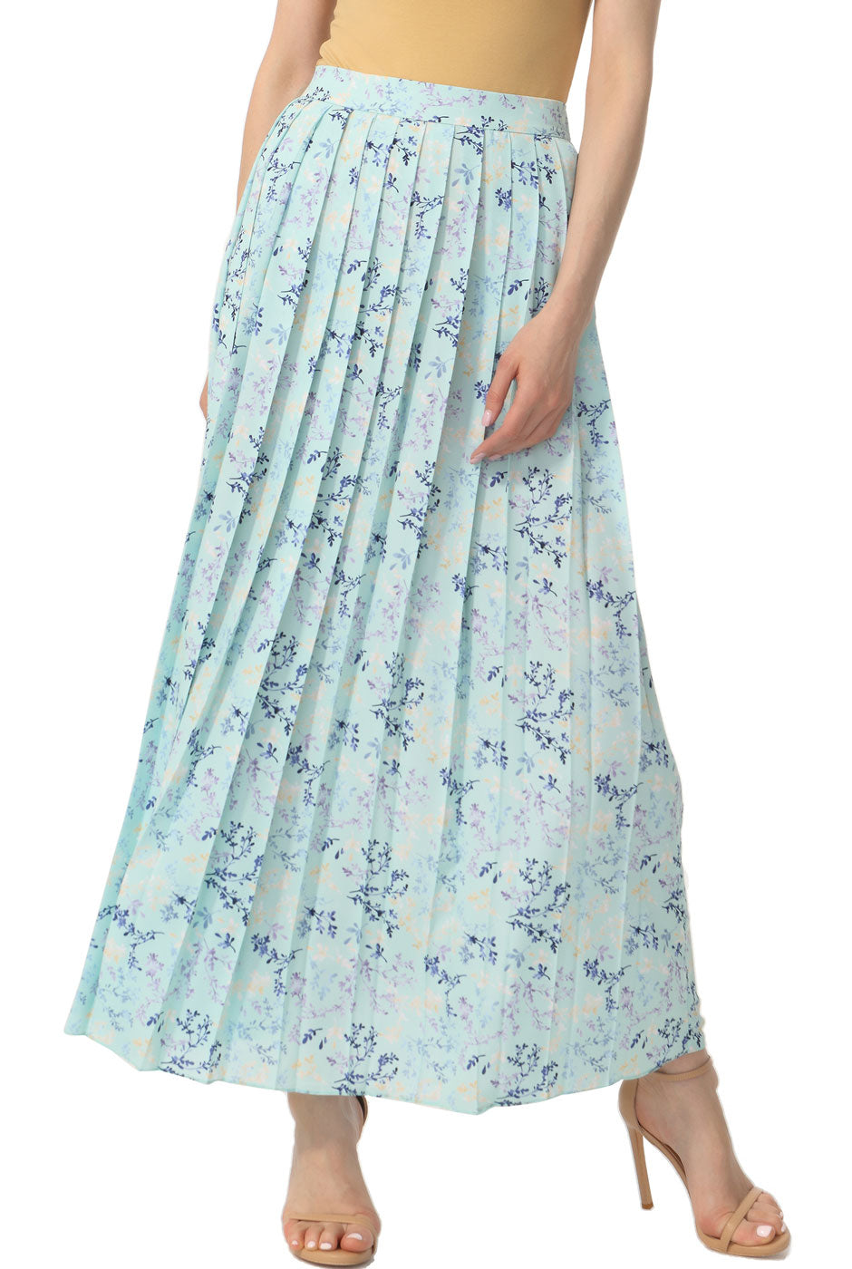 Kimi + Kai Women Print Box Pleat Maxi Skirt