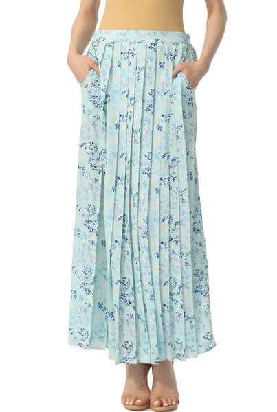 Kimi + Kai Women Print Box Pleat Maxi Skirt