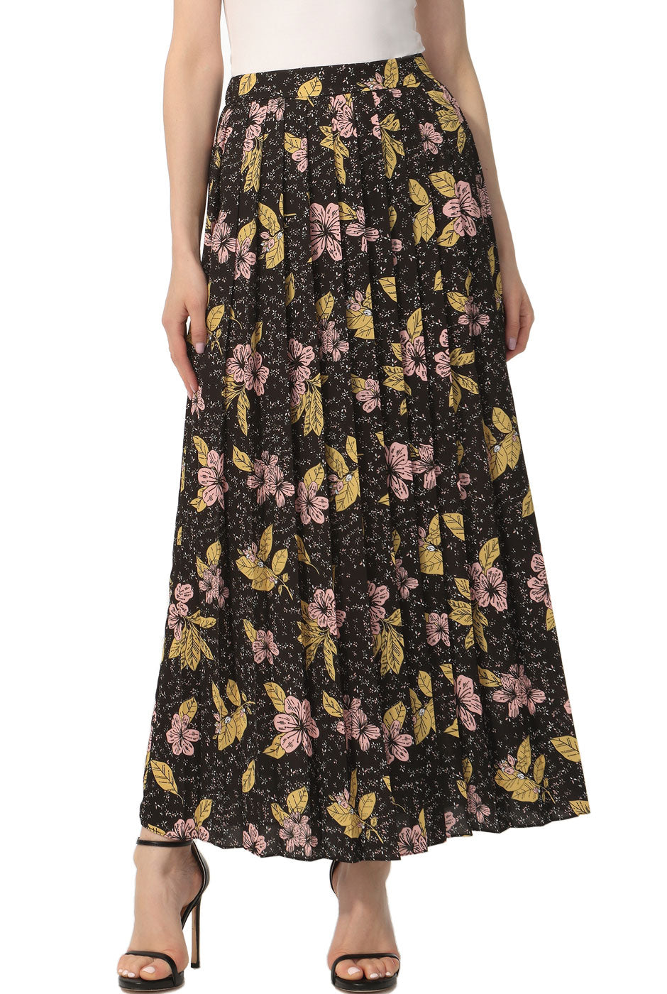 Kimi + Kai Women Print Box Pleat Maxi Skirt
