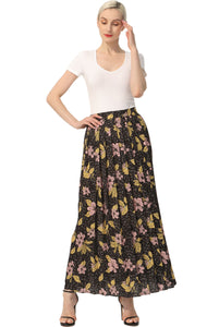 Kimi + Kai Women Print Box Pleat Maxi Skirt