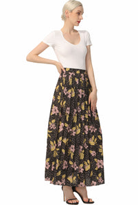 Kimi + Kai Women Print Box Pleat Maxi Skirt