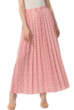 Load image into Gallery viewer, Kimi + Kai Women Print Box Pleat Maxi Skirt