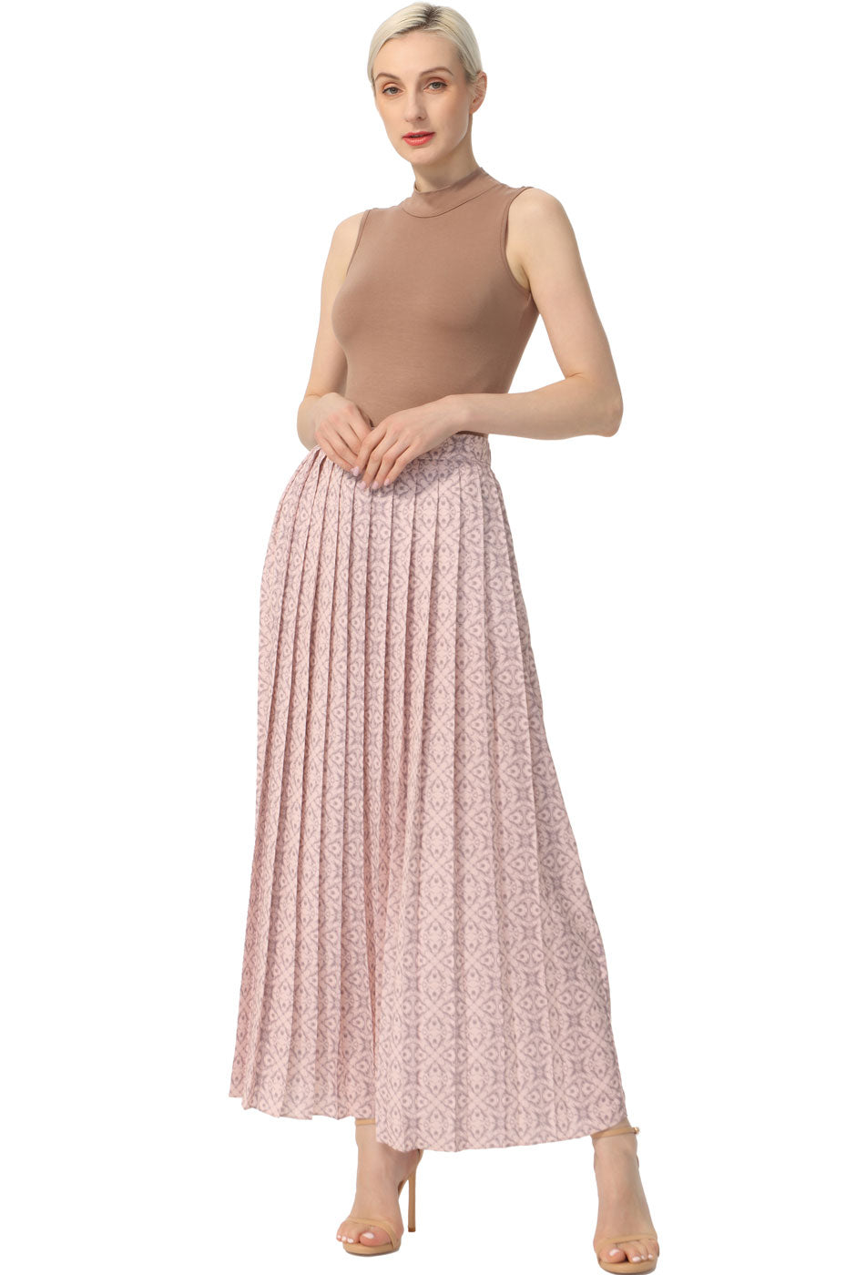 Kimi + Kai Women Print Box Pleat Maxi Skirt