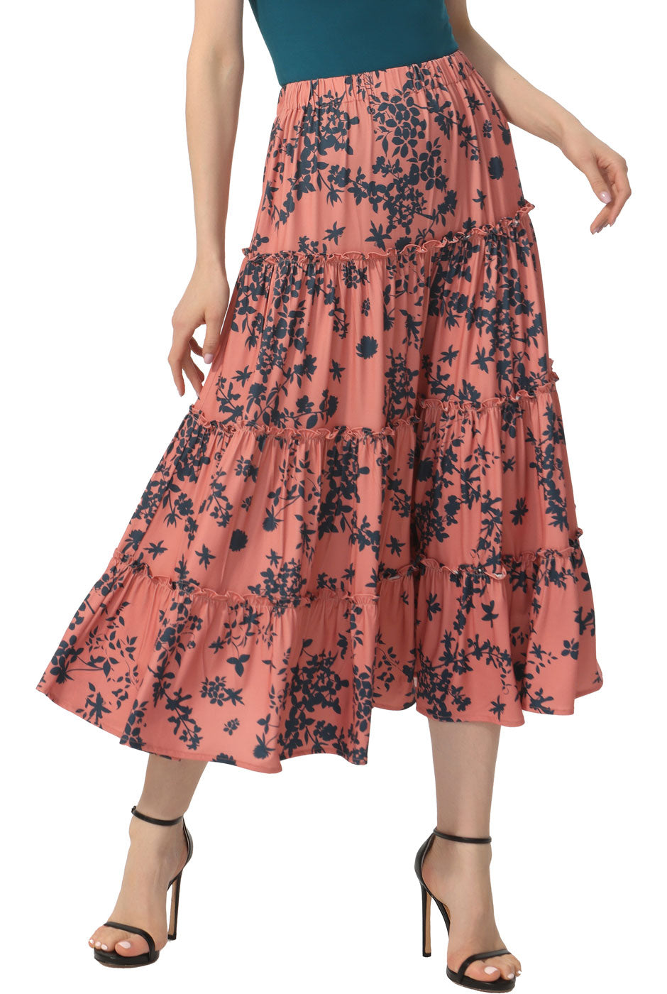 Kimi + Kai Women Tiered Midi Skirt