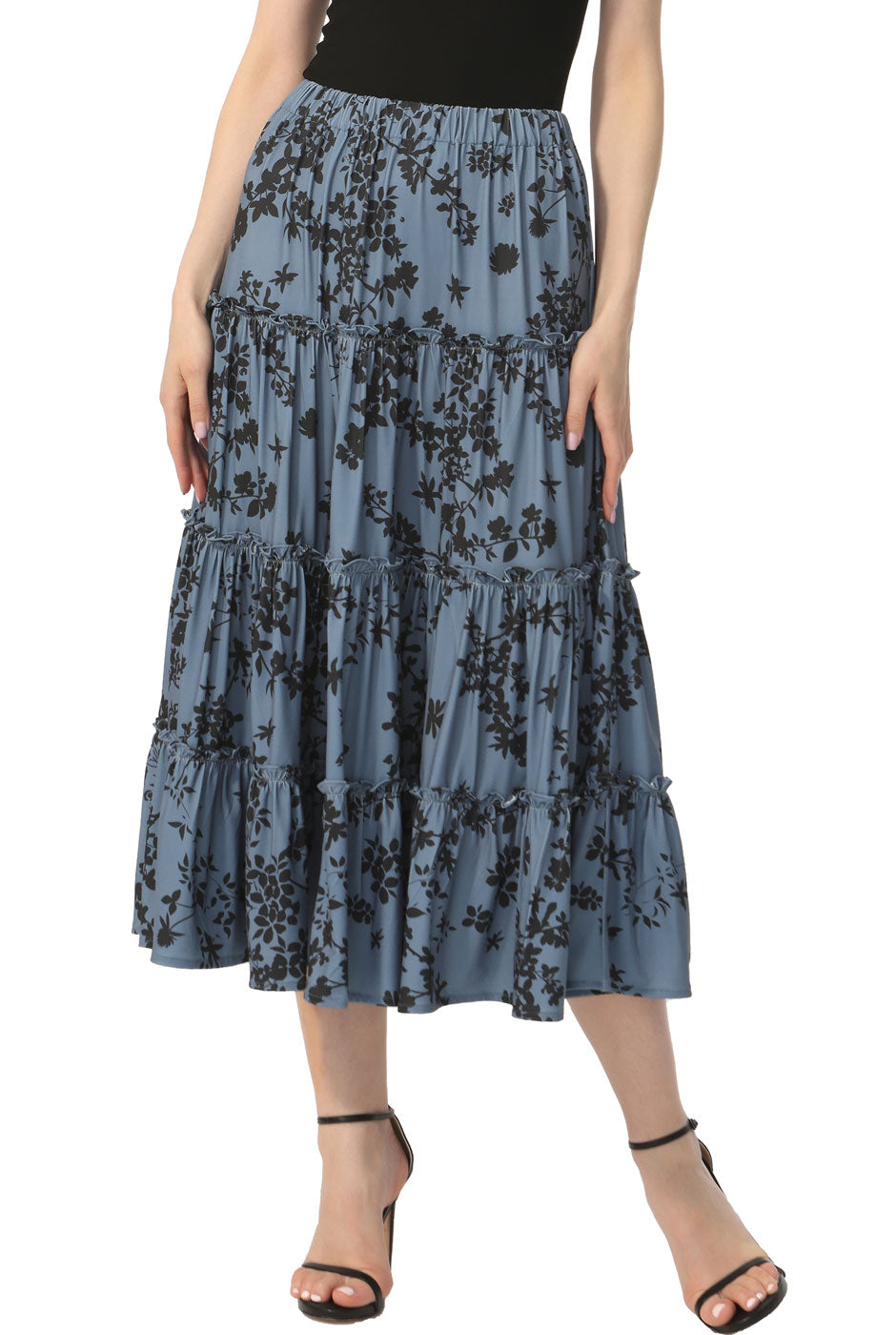 Kimi + Kai Women Tiered Midi Skirt