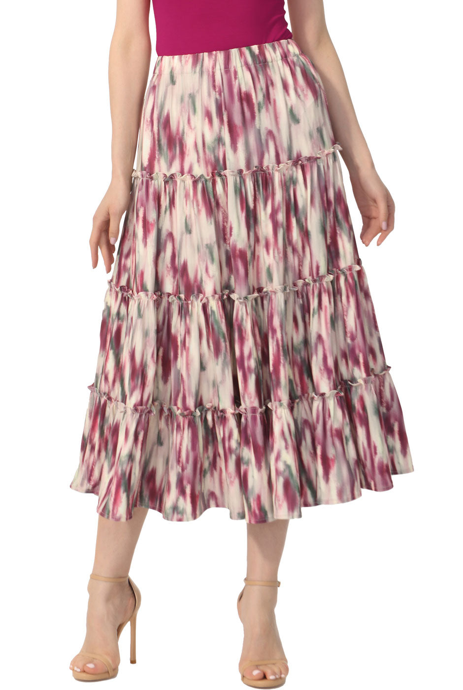 Kimi + Kai Women Tiered Midi Skirt