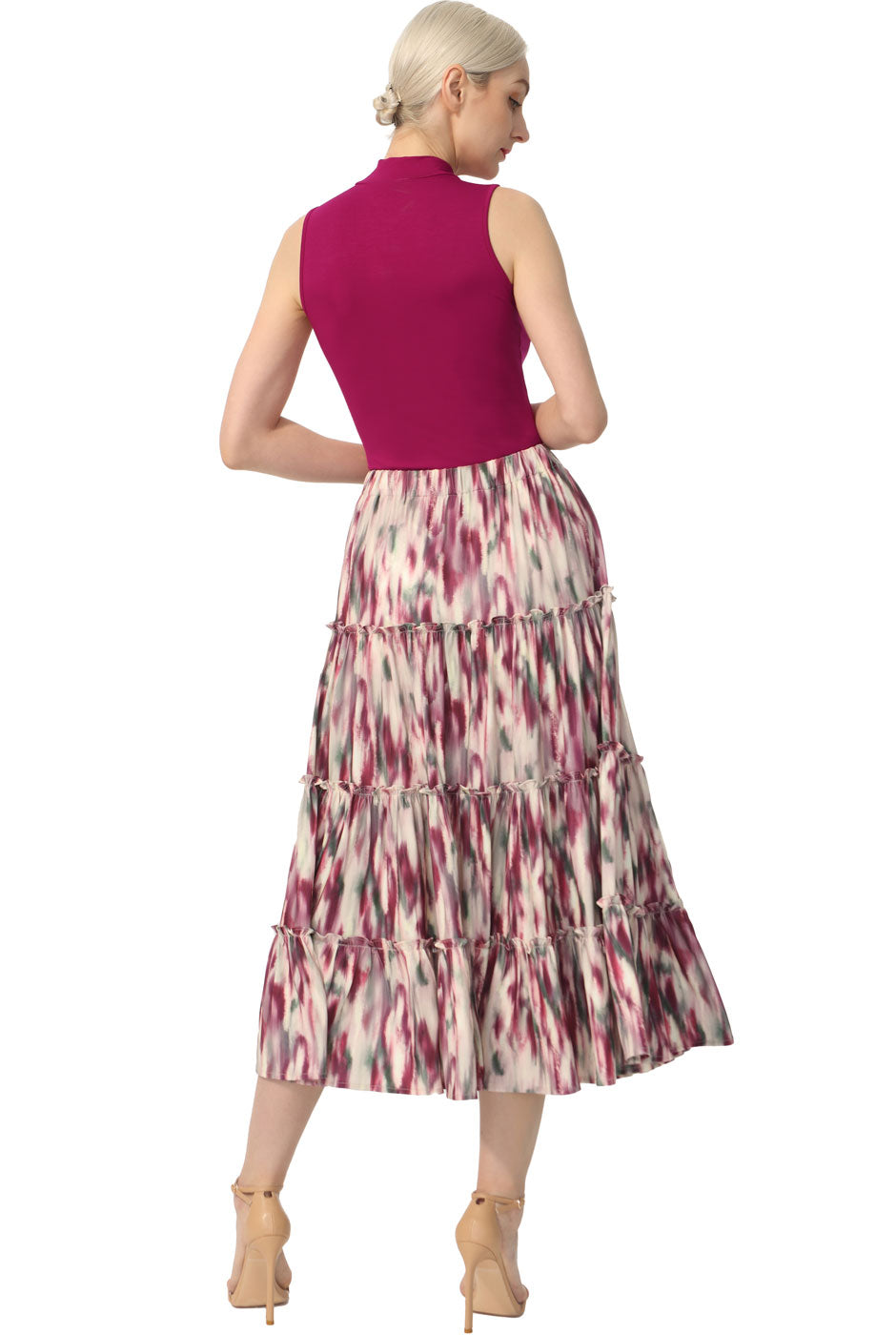 Kimi + Kai Women Tiered Midi Skirt