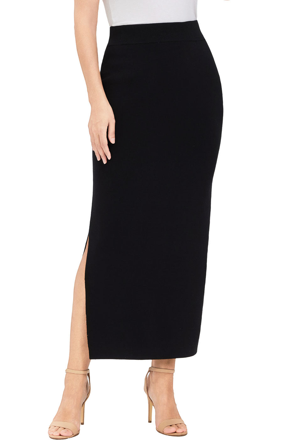 Kimi + Kai Women Side Slit Knit Maxi Skirt